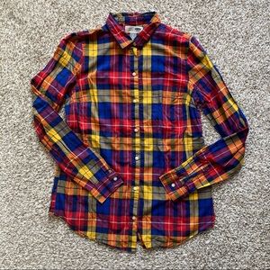 Colorful Plaid Button-Up Shirt - Old Navy Small Tall